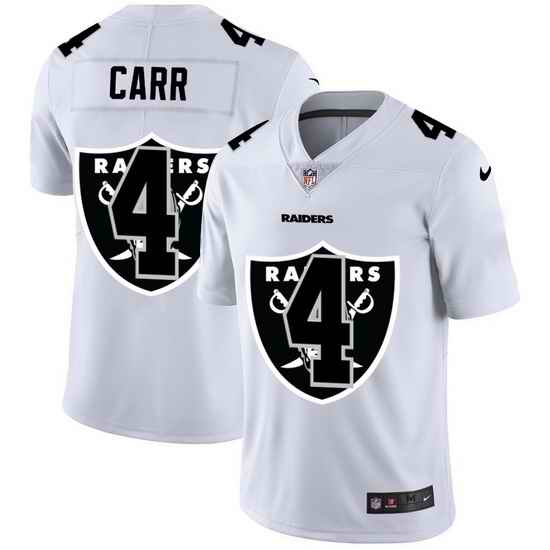 Las Vegas Raiders 4 Derek Carr White Men Nike Team Logo Dual Overlap Limited NFL Jersey